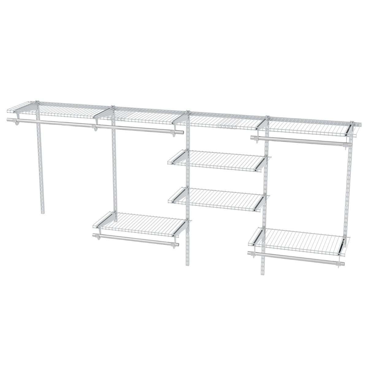 CostwaySystème de Rangement pour Placard Étagères Murales Extensibles en Fil Métallique 122-244CM Organisation de Placard Réglable Blanc